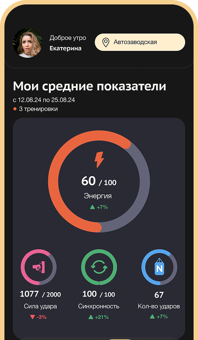 Результаты в приложении
